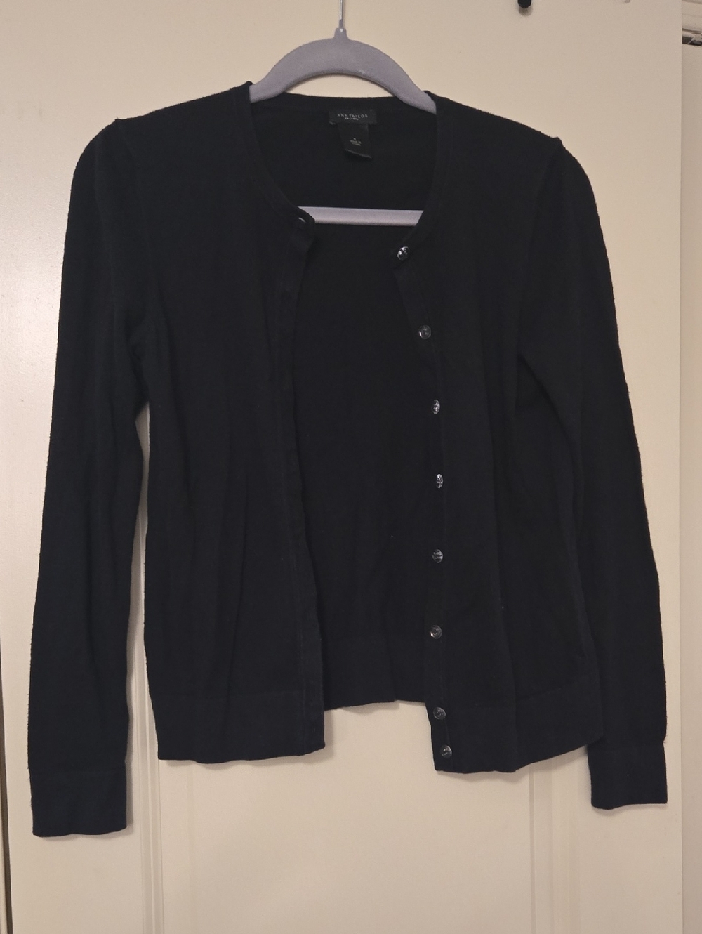 Ann Taylor Factory Black Button-Front Women's Cardigan